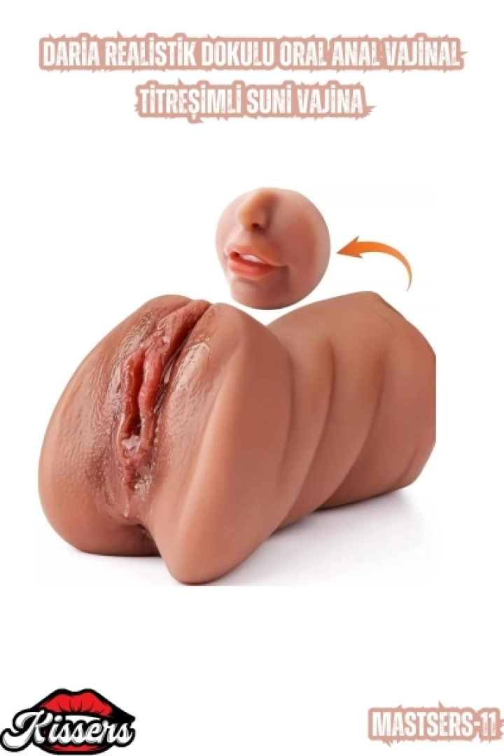 #6679 - Daria Realistik Dokulu Oral Anal Vajinal Titreşimli Suni Vajina