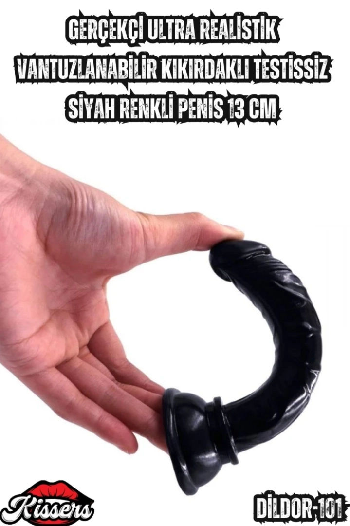 #6985 - Ultra Gerçekçi Siyah Renkli Penis 13 Cm