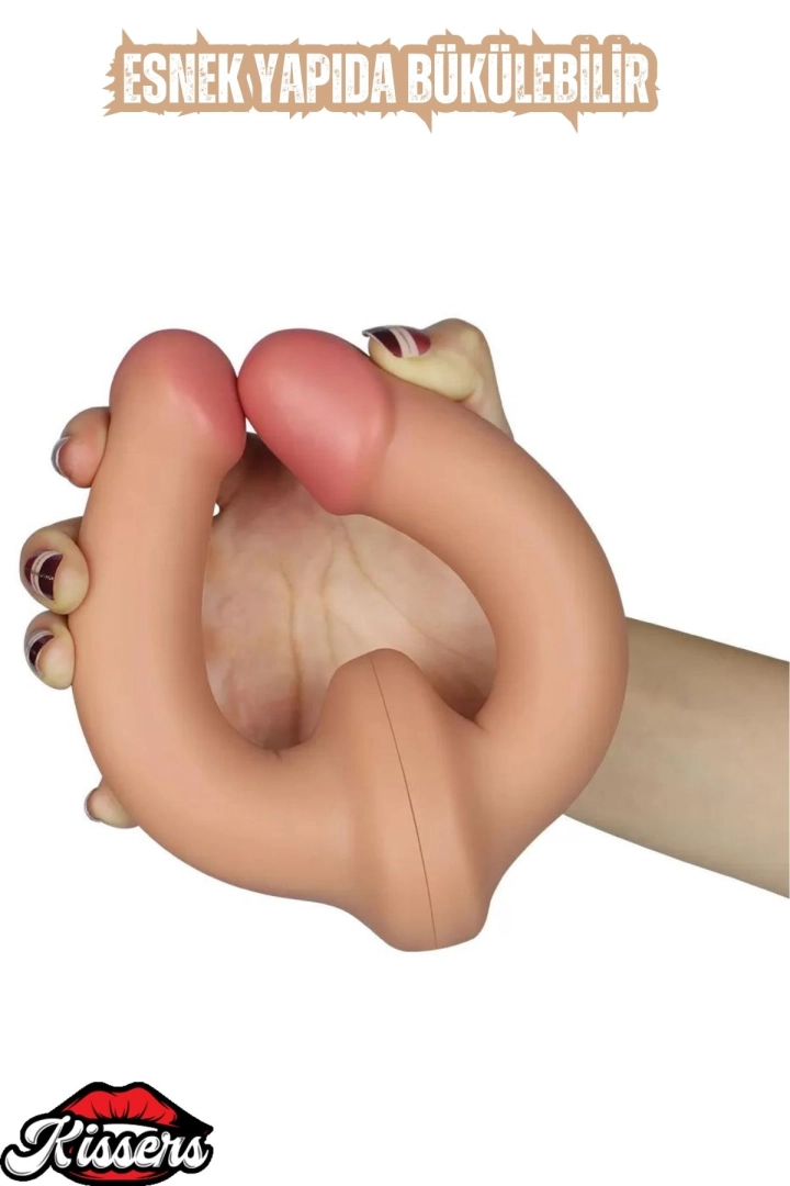 #6630 - Ultra Yumuşak Esnek Çift Taraflı Realistik Dildo 32 CM