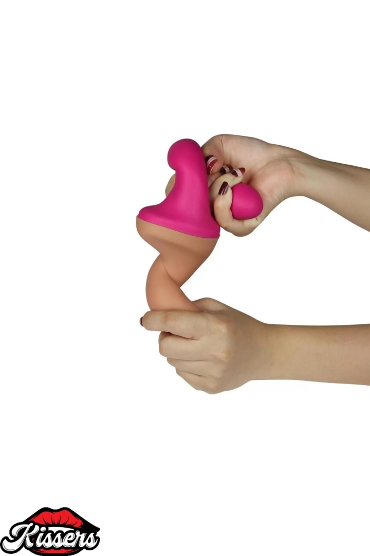 #6632 - Ultra Yumuşak Esnek Çift Taraflı Realistik Dildo 32 CM Pembe