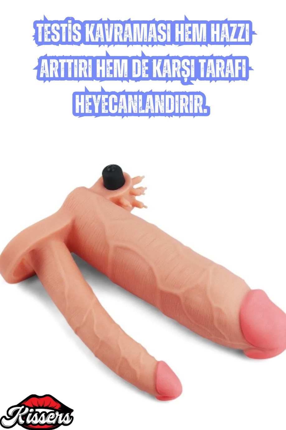 #1993 - Çiftli İçi Boş Titreşimli Dildo Penis Kılıfı