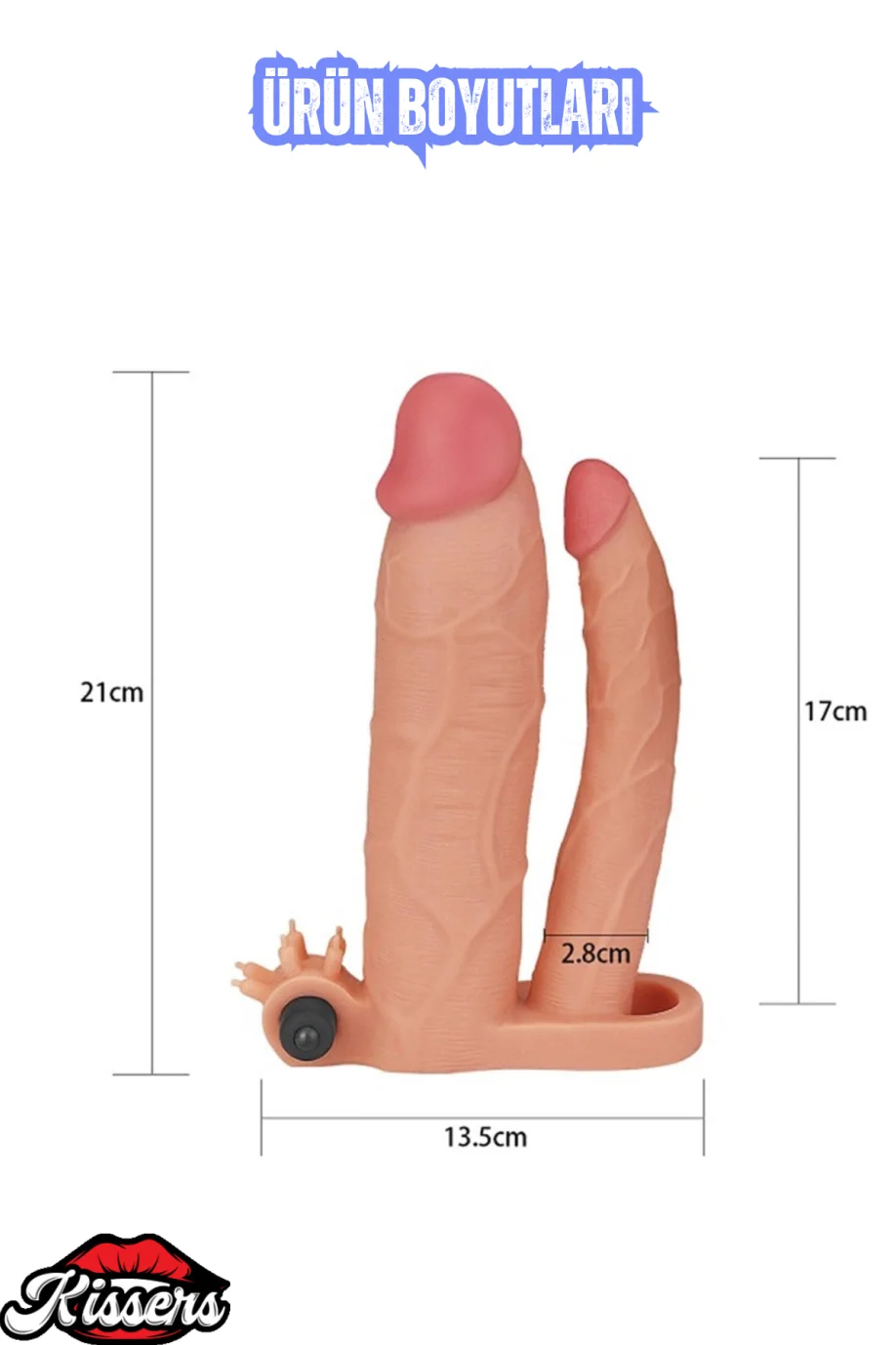 #1996 - Çiftli İçi Boş Titreşimli Dildo Penis Kılıfı