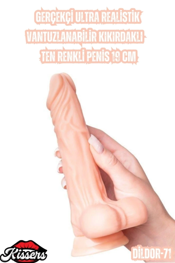 #7023 - Gerçekçi Ultra Realistik Vantuzlanabilir Kıkırdaklı Ten Renkli 19 Cm