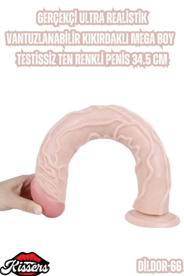#7028 - Gerçekçi Ultra Realistik Vantuzlanabilir Mega Boy Penis 34.5 Cm