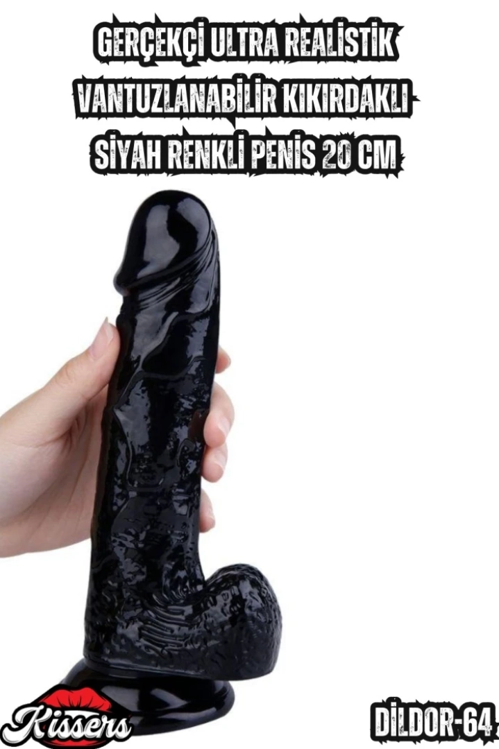 #7030 - Ultra Realistik Siyah Renkli 20 Cm