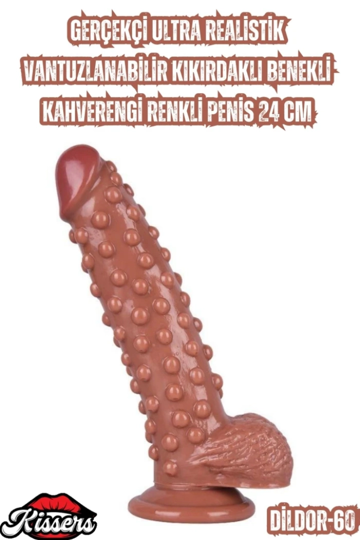 #7034 - Kahverengi Renkli Ultra Realistik Penis 24 Cm