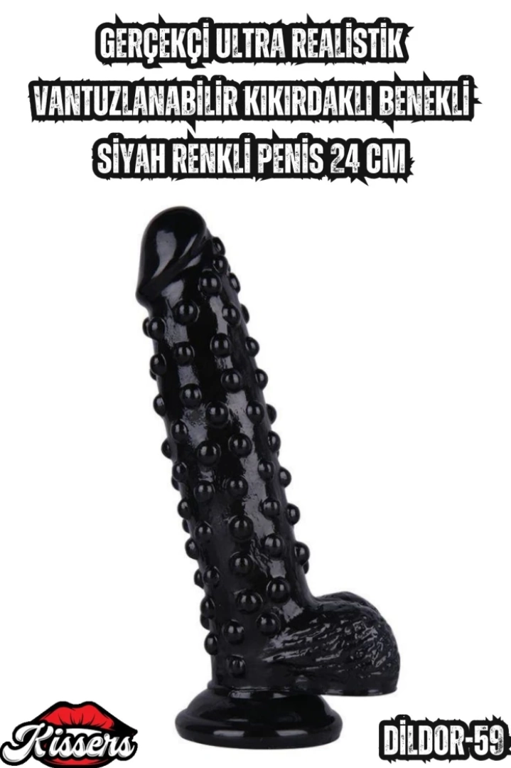 #7035 - Gerçekçi Ultra Realistik Siyah Penis 24 Cm