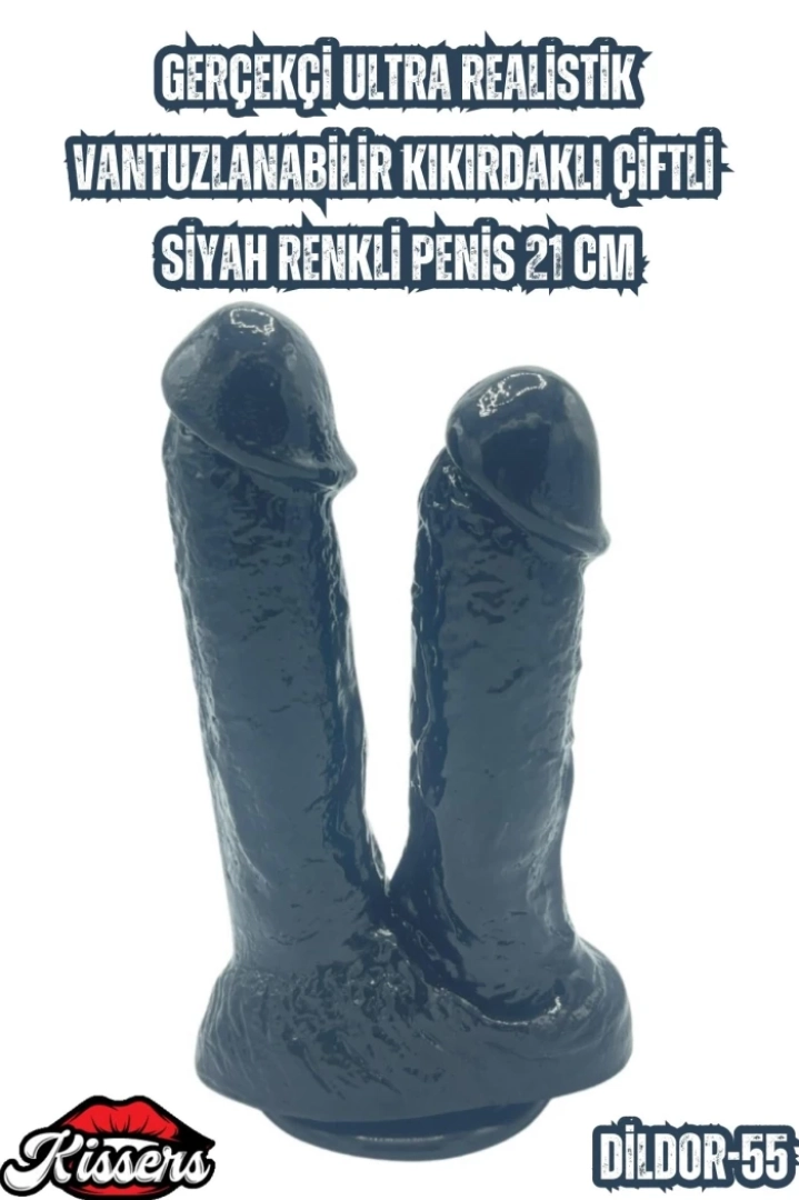 #7039 - Gerçekçi Ultra Realistik Siyah Penis 21 Cm