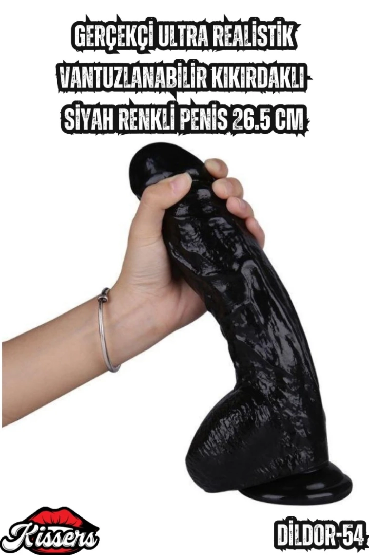 #7040 - Ultra Realistik Siyah Renkli Penis 26.5 Cm