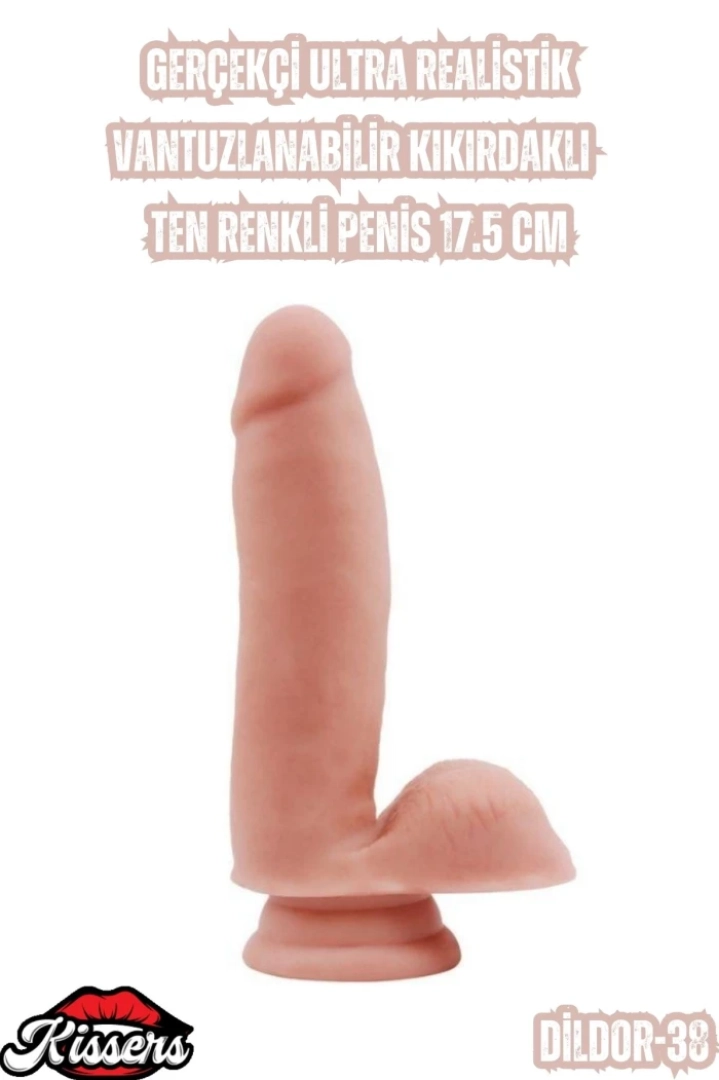#7056 - Gerçekçi Ultra Realistik Ten Renkli Penis Vantuzlu 17.5 Cm