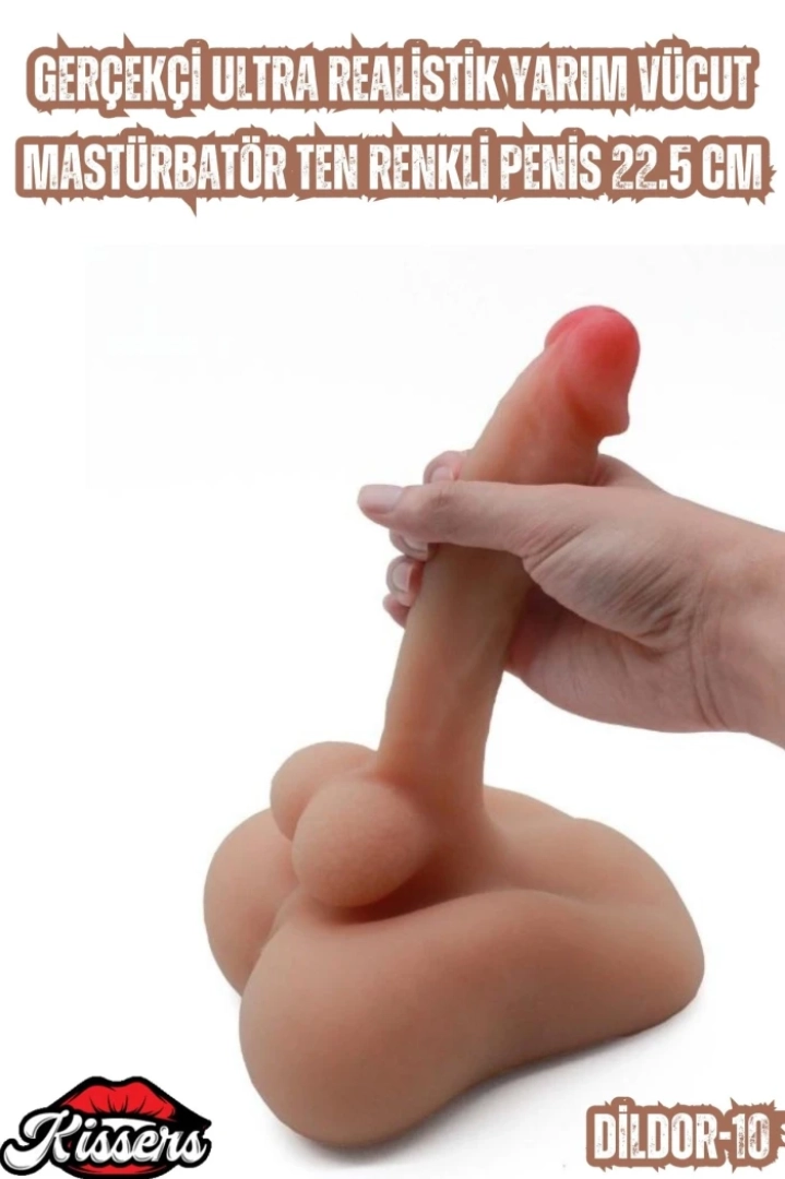 #7082 - Gerçekçi Ultra Realistik Yarım Vücut Ten Rengi Penis 22.5 cm