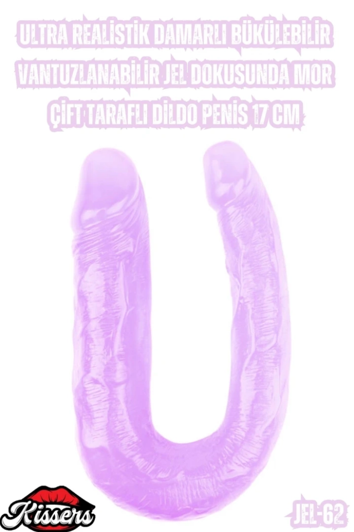 #7097 - Ultra Realistik Damarlı Bükülebilir Çift Taraflı Dildo Penis 17 Cm