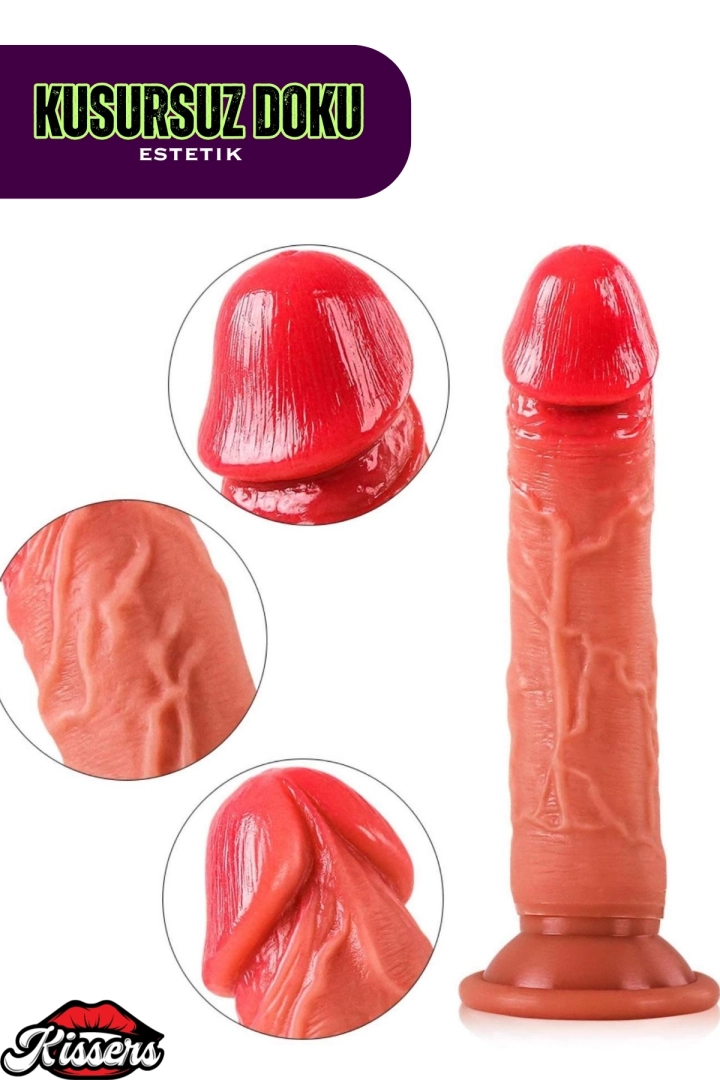 #10384 - Ultra Yumuşak Doku Testissiz Realistik Dildo Çift Katmanlı Silikon Ger