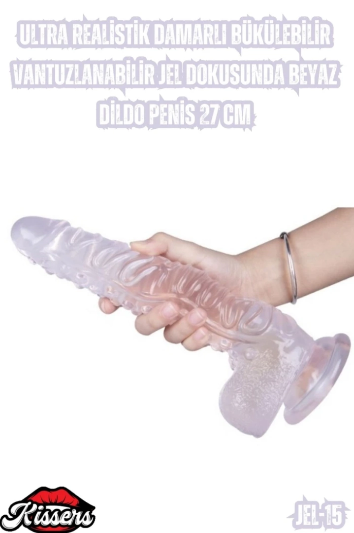 #7144 - Ultra Realistik Beyaz Dildo Penis 27 Cm