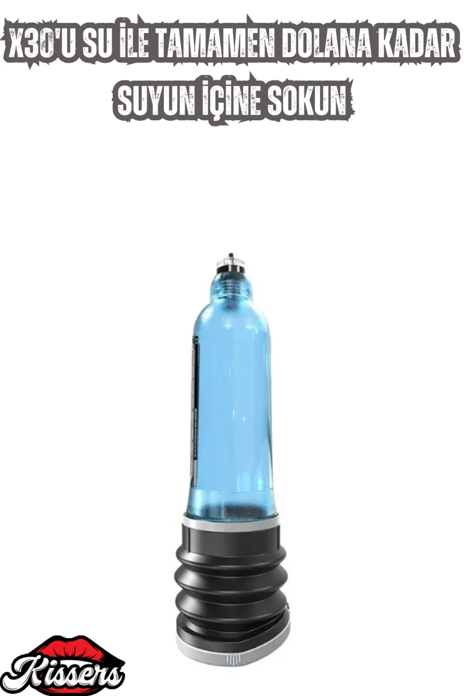 #2522 - Kemerli Sulu Vakum Mavi Penis Pompası 30 Cm