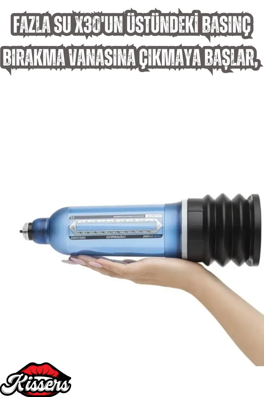 #2524 - Kemerli Sulu Vakum Mavi Penis Pompası 30 Cm