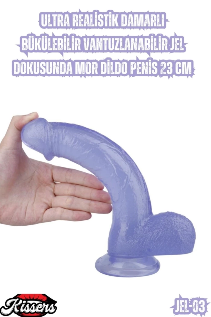 #7157 - Mor Dildo Penis - Ultra Realistik Damarlı