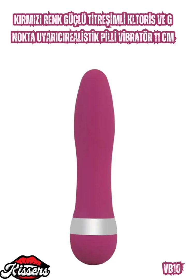 #7186 - 11 Cm Kırmızı Titreşimli Klitoris ve G Nokta Uyarıcı Vibratör
