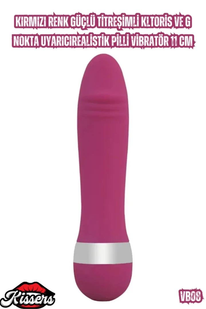 #7188 - 11 Cm Kırmızı Titreşimli Klitoris ve G Nokta Uyarıcı Vibratör