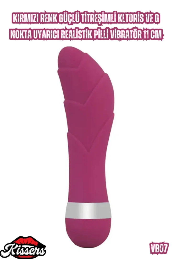 #7189 - 11 Cm Kırmızı Titreşimli Klitoris ve G Nokta Uyarıcı Vibratör