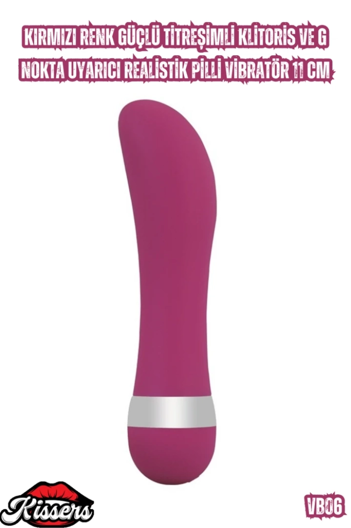 #7190 - 11 Cm Kırmızı Titreşimli Klitoris ve G Nokta Uyarıcı Vibratör