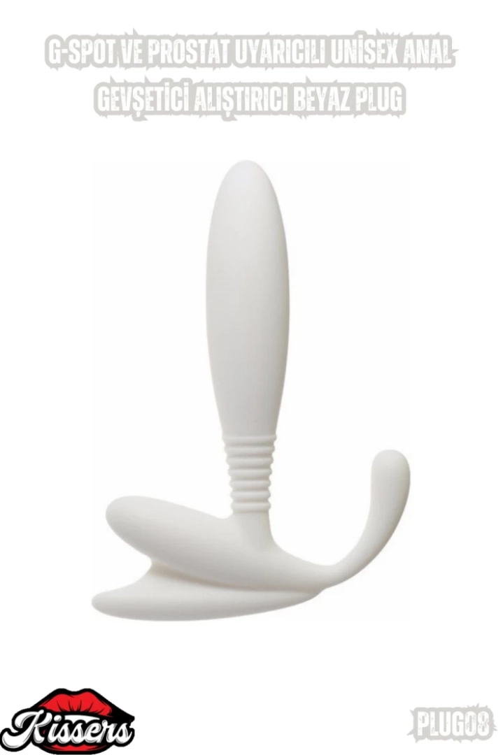 #7198 - G-Spot ve Prostat Anal Gevşetici Alıştırıcı Beyaz Plug
