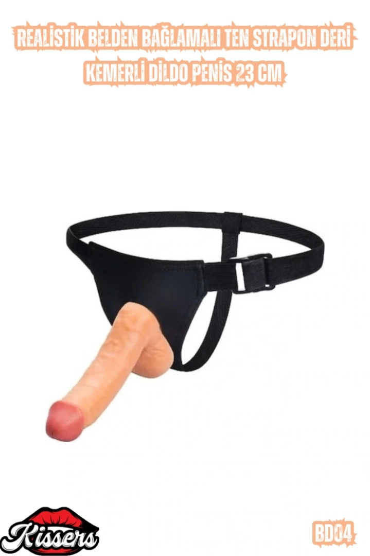 #7219 - Gerçekçi Deri Kemerli Dildo Penis 23 Cm