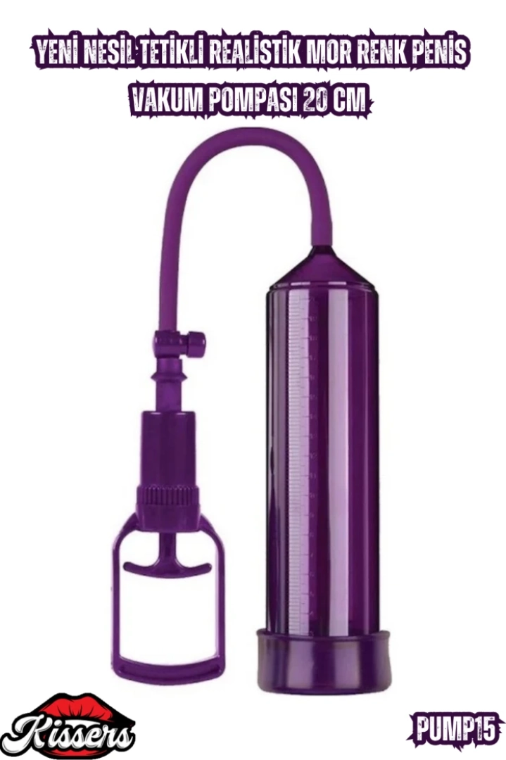 #7229 - Realistik Mor Renk Penis Vakum Pompası 20 CM
