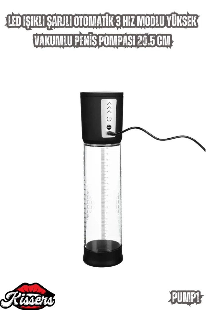 #7243 - LED Işıklı Şarjlı Otomatik Penis Pompası 20.5 Cm
