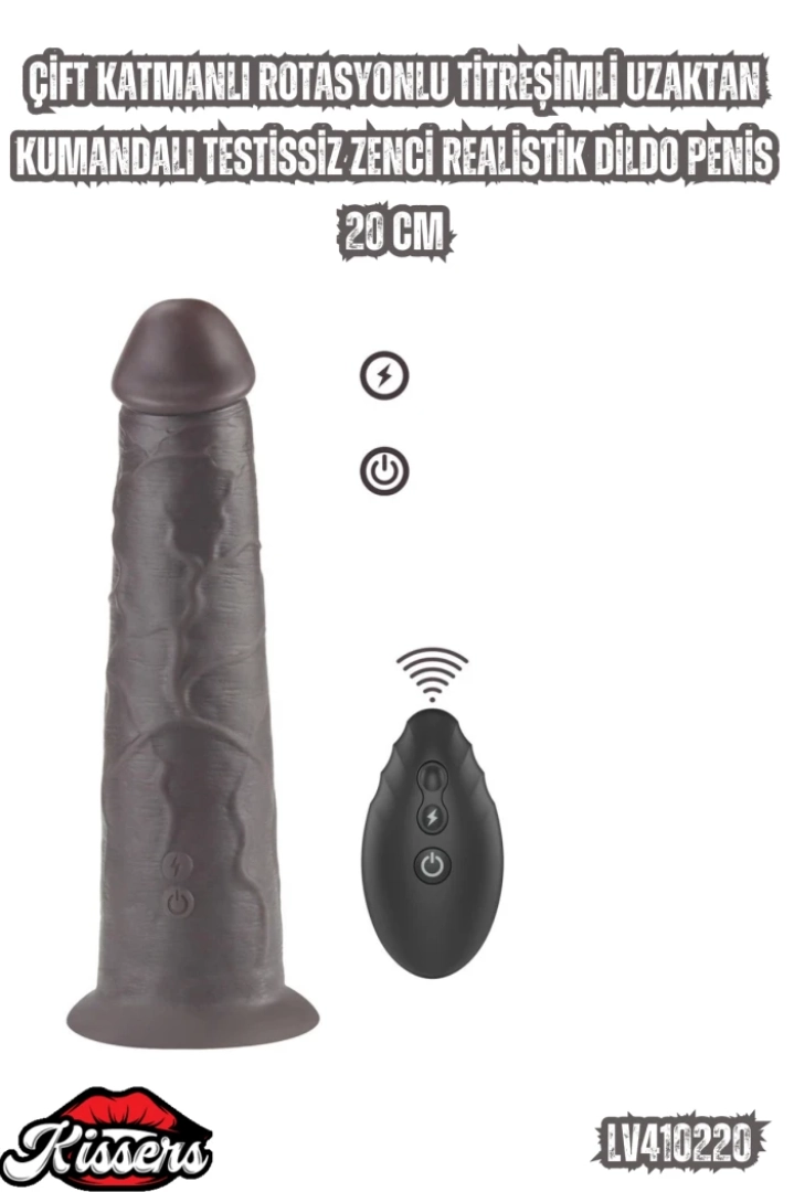 #7245 - Gerçekçi Zenci Realistik Dildo Penis 20 cm