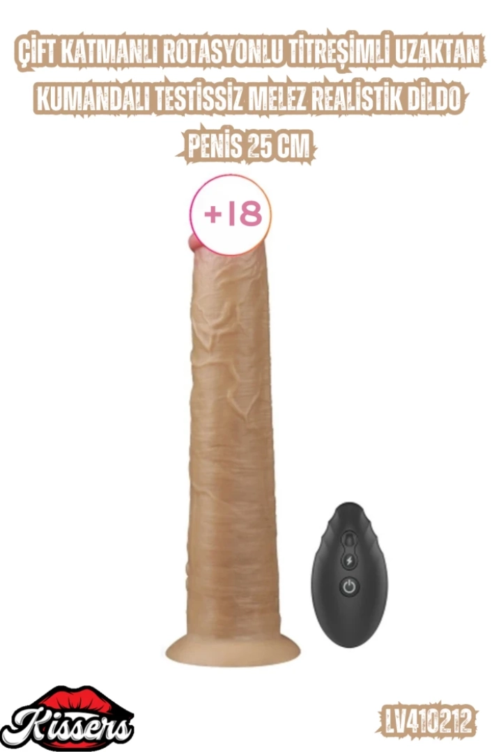 #7246 - 25 Cm Rotasyonlu Titreşimli Realistik Dildo Penis