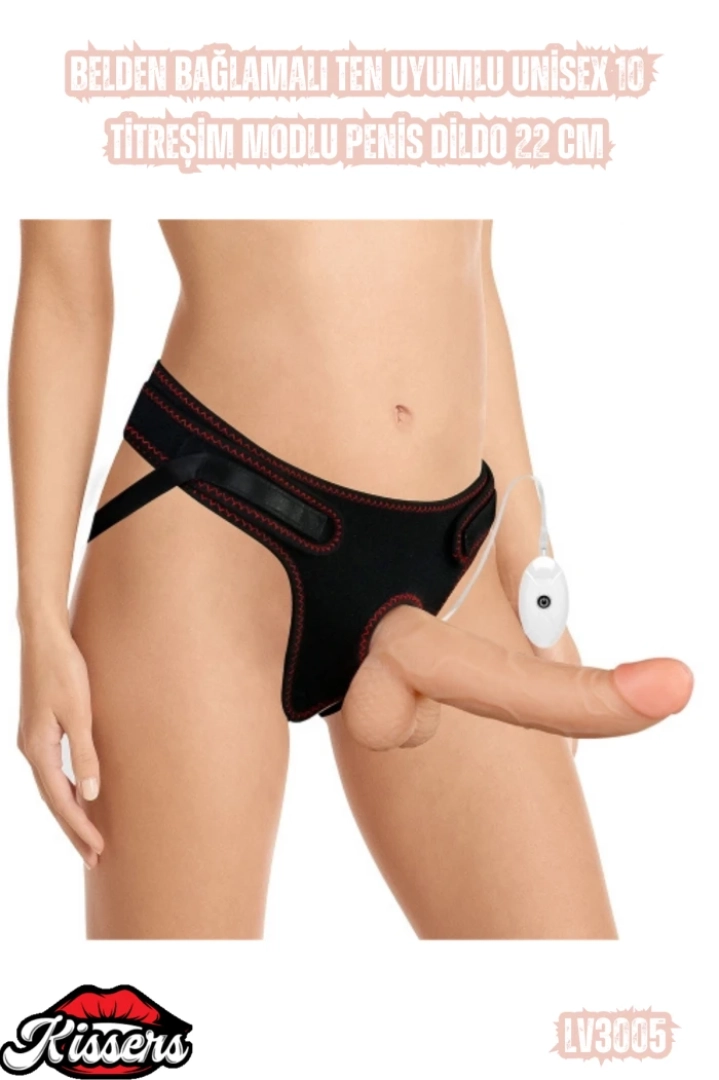 #7255 - Ten Uyumlu 10 Titreşim Modlu Penis Dildo 22 Cm