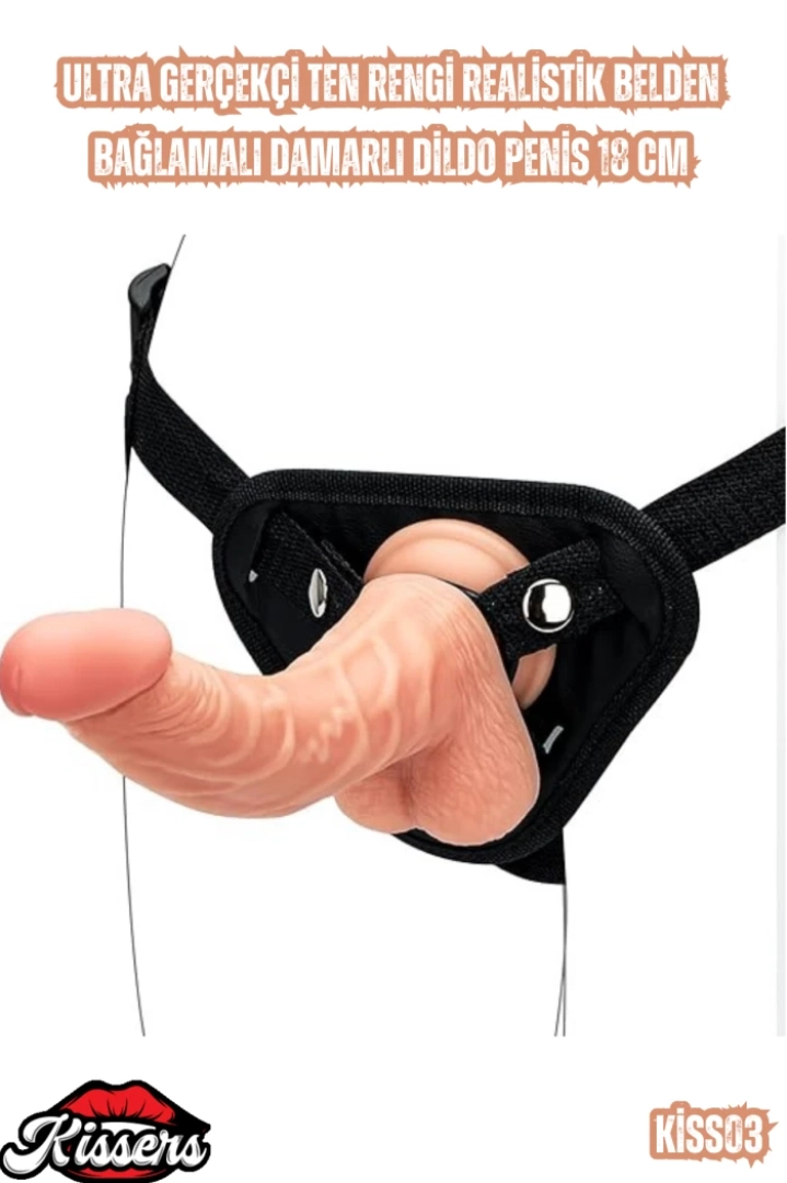 #7278 - Ten Rengi Realistik Damarlı Dildo Penis 18 Cm