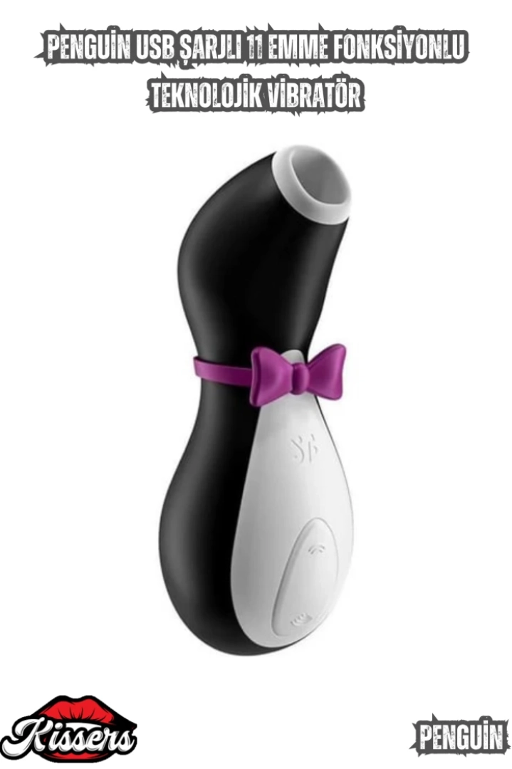 #7286 - Penguin USB Şarjlı 11 Emme Fonksiyonlu Teknolojik Vibratör Kissers