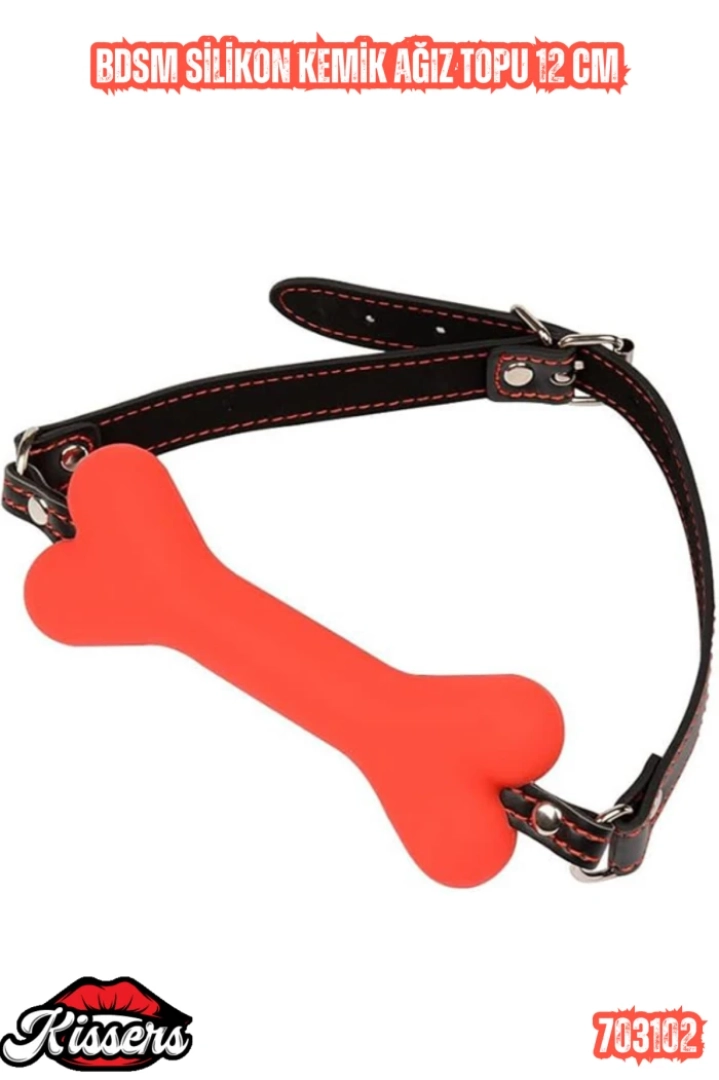 #7294 - BDSM Silikon Kemik Ağız Topu 12 Cm