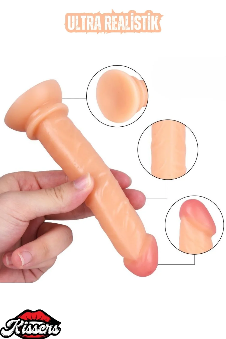 #2998 - Gerçekçi Ultra Realistik Vantuzlanabilir Kıkırdaklı Ten Penis 15 Cm