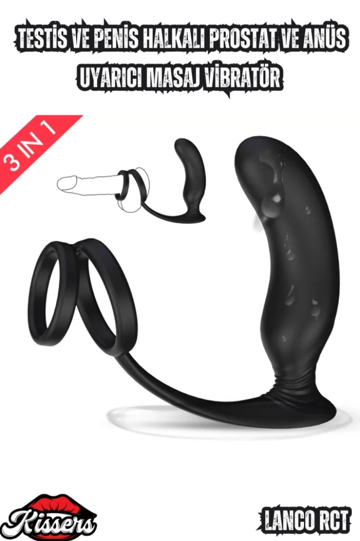 #7333 - Erkekler için Prostat ve Anüs Uyarıcı Masaj Vibratörü - Testis ve Penis Halkalı