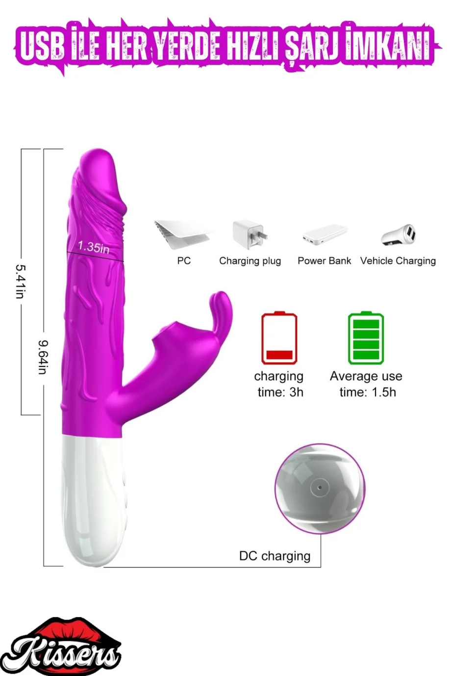 #3390 - Yüksek Performanslı Titreşimli Isıtmalı Rabbit Vibratör