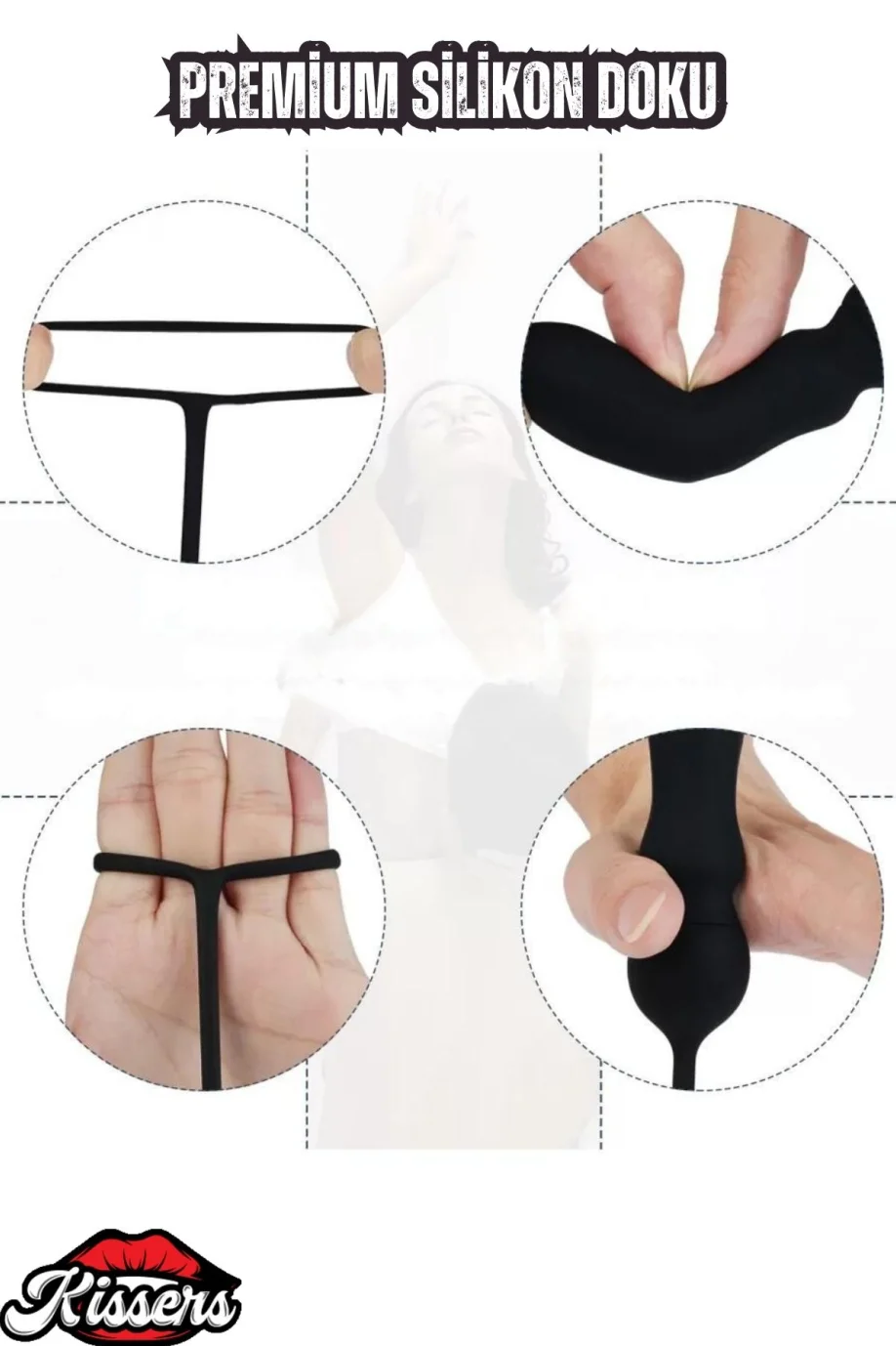 #3400 - Medikal Silikon Prostat ve G Spot Uyarıcı Penis Halkalı 9 Modlu