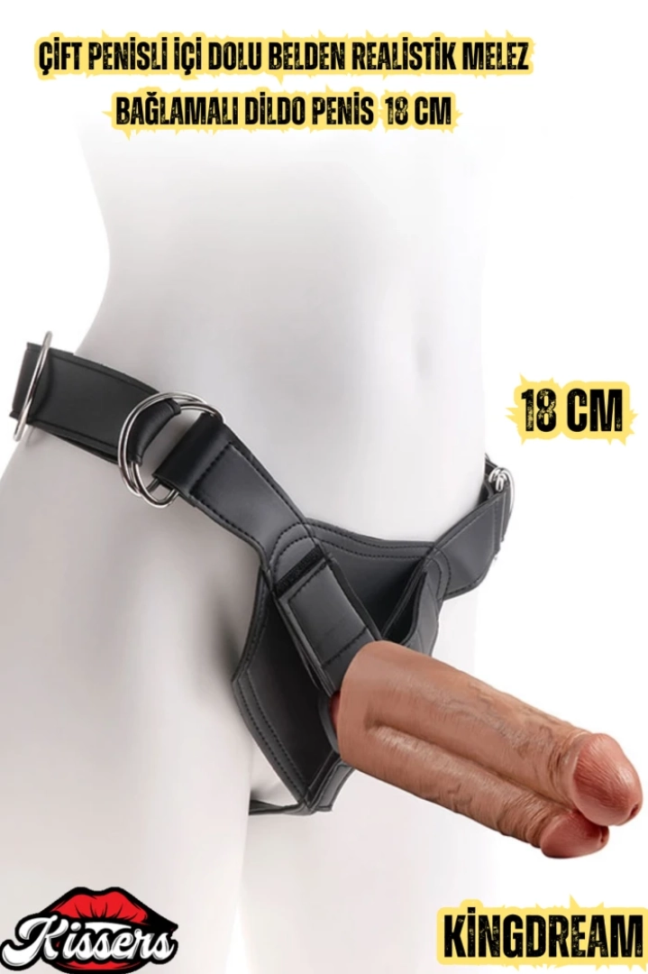 #7378 - Çift Penisli Realistik Dildo Penis 18 CM