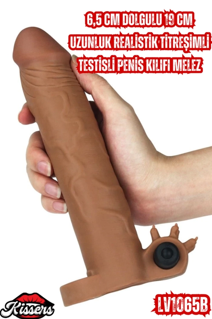 #7386 - Gerçekçi Titreşimli Penis Kılıfı Melez