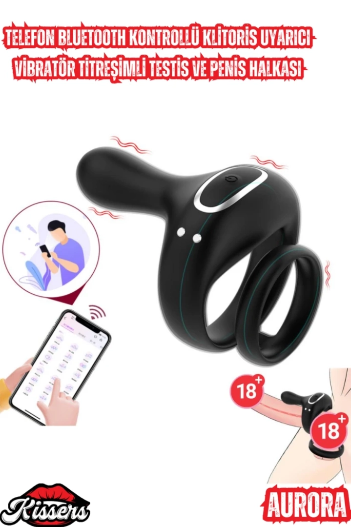 #7400 - Bluetooth Kontrollü Klitoris Uyarıcı Penis Halkası
