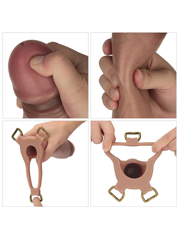 #8051 - LoveToy Ingen 10&#039;&#039; Enhanced Set L/XL/2XL İçi Boş Kemerli Penis 23.4 cm