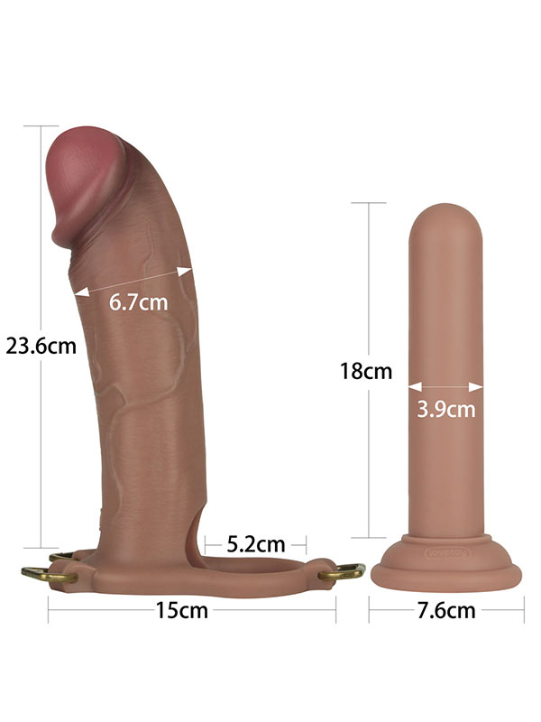#8054 - LoveToy Ingen 10&#039;&#039; Enhanced Set L/XL/2XL İçi Boş Kemerli Penis 23.6 cm