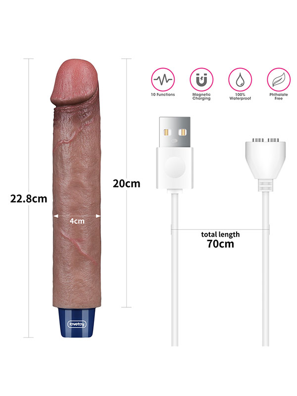 #8244 - 9&quot; REAL SOFTEE Rechargeable Silicone Vibrating Dildo