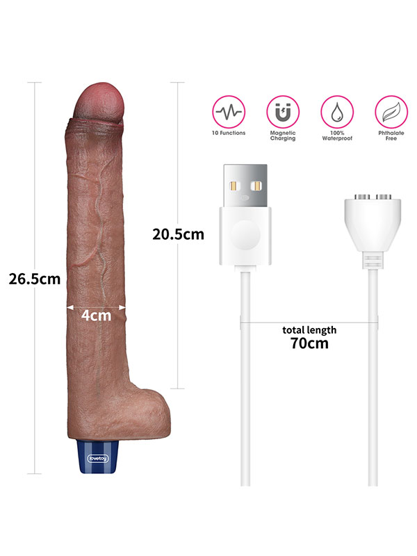 #8242 - 10.5&quot; REAL SOFTEE Rechargeable Silicone Vibrating Dildo