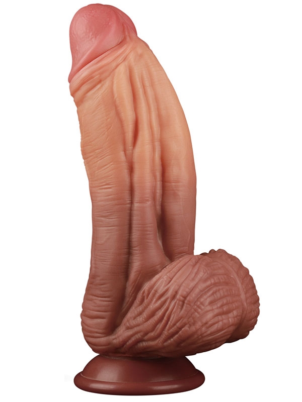 #9688 - LoveToy Double Layer Platinyum Silikon Dildo 25 cm