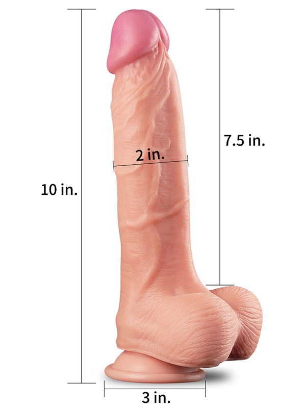 #9682 - LoveToy Double Layer Platinyum Silikon Realistik Dildo 25 cm