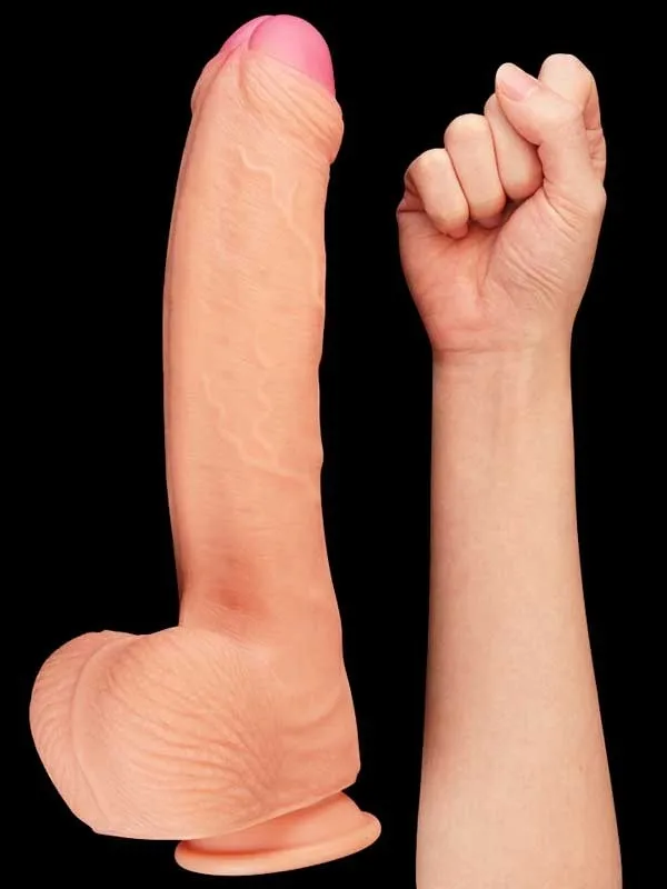 #9337 - Çift Katmanlı Platinyum Silikon Realistik Dildo 28 cm