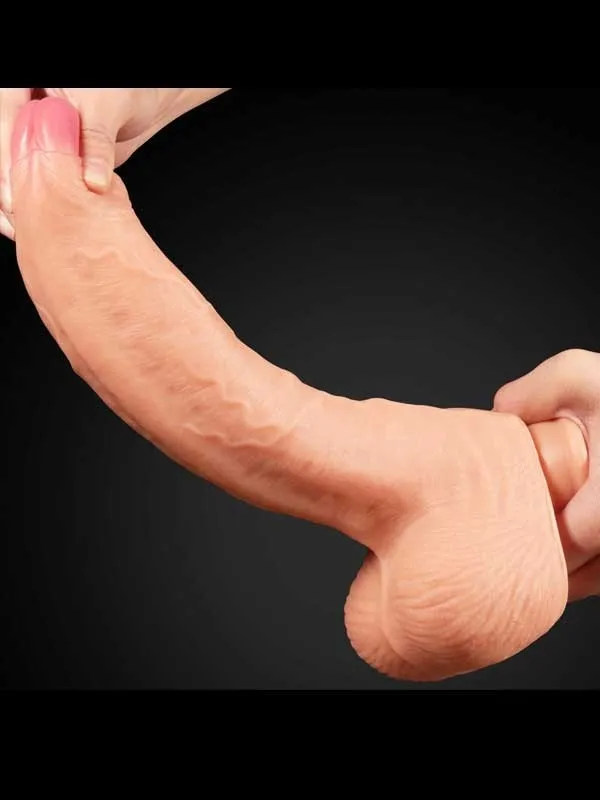 #9341 - Çift Katmanlı Platinyum Silikon Realistik Dildo 28 cm